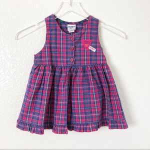 Vintage Osh Kosh Pink and Blue Tartan Plaid Dress